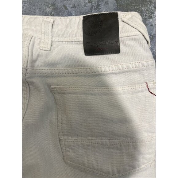 Tommy Bahama Mens 30x32‎ Bleached Sand Weft Side Keys Vintage Slim Jeans Cream - Picture 8 of 14